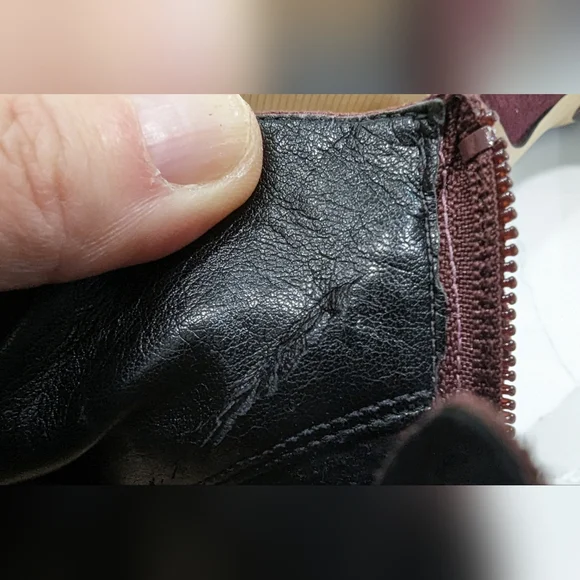 Nine West Womens 25021953-466 leather high heel Uloveit Ankle Bootie Wine Size 5 - Picture 12 of 12